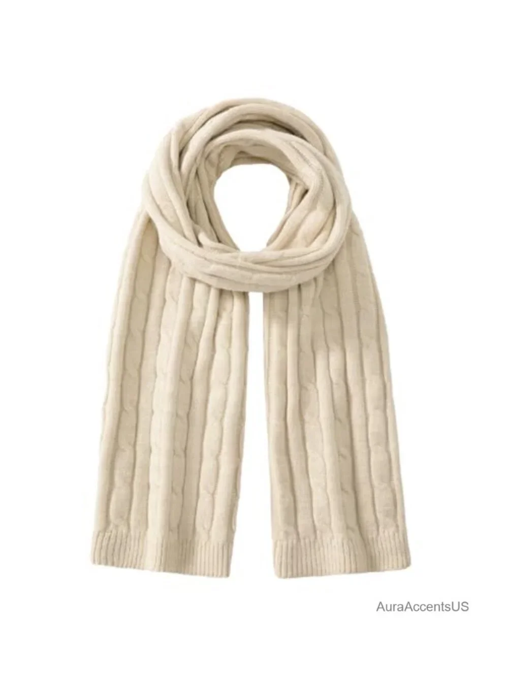 Women's Knit Winter Scarf Chunky Cable Warm Wool Blend Long Shawl Wrap